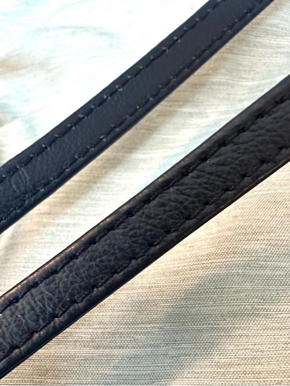 Genuine Leather Navy Crossbody Replacement Purse Strap 3/8” thin 60” extra long - Picture 4 of 4
